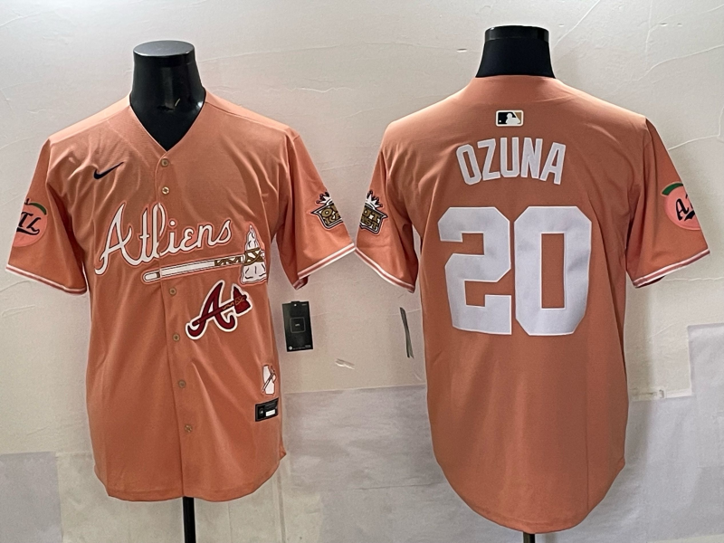Men Atlanta Braves #20 Ozuna orange 2025 Nike MLB Jersey style 03->atlanta braves->MLB Jersey